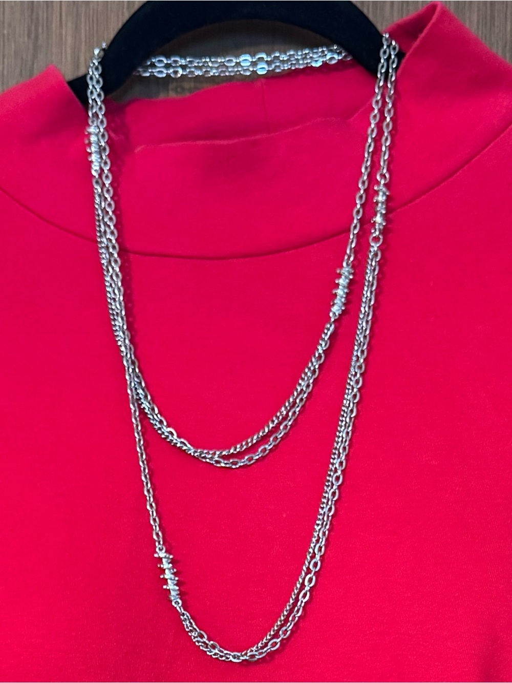 Vintage Multi-Strand Silver-toned Layered Necklace